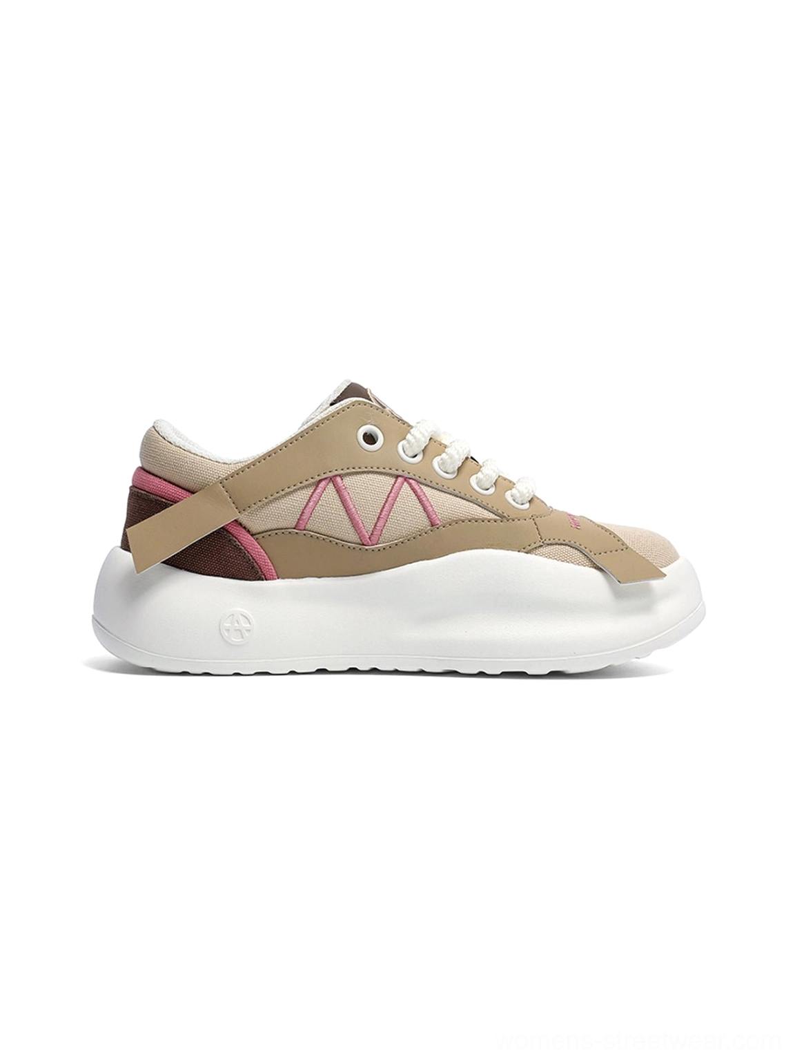 Gallery image of the geometric panel platform runner sneakers and their distinctive paneled construction
