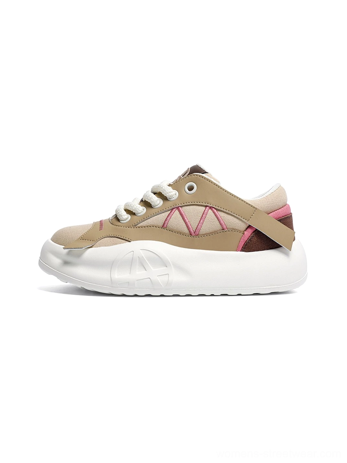 Gallery image associated with the yellow geometric panel platform runner sneakers and their sculpted streetwear silhouette