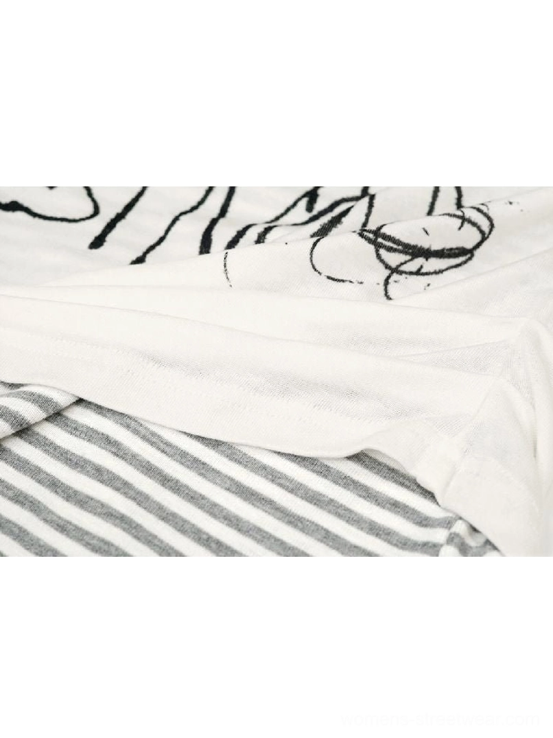 Graffiti layered long sleeve top contemporary graphic fashion product view