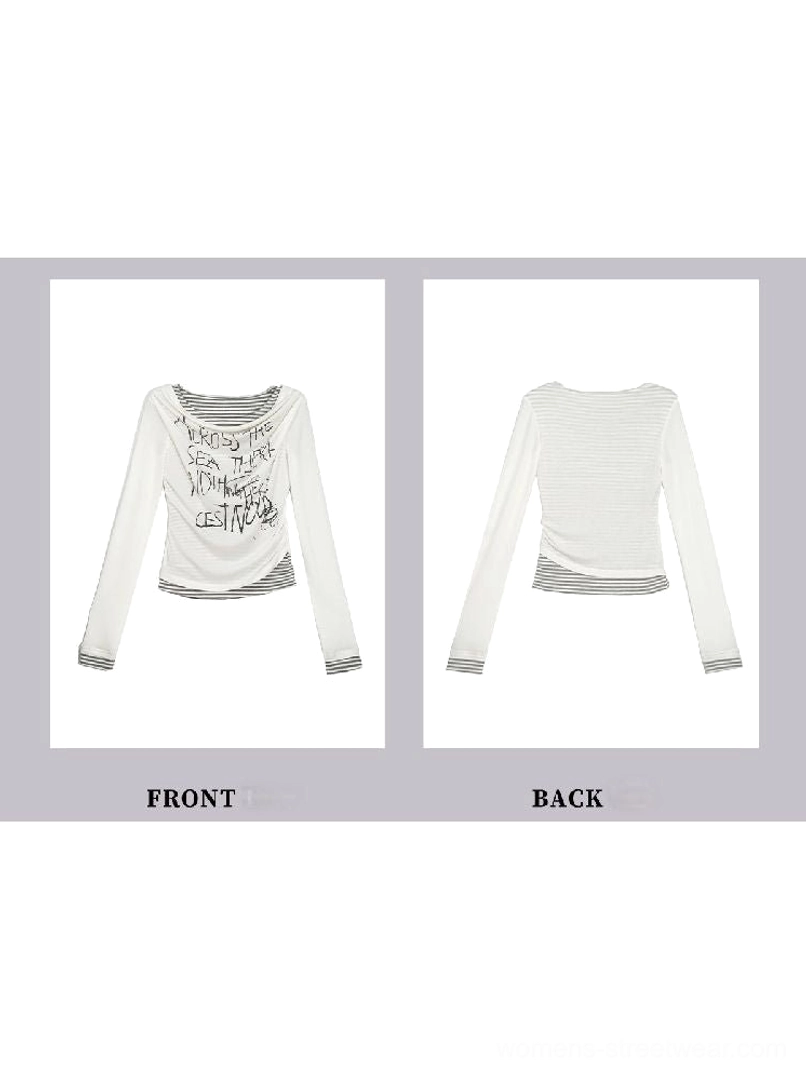 Graffiti layered long sleeve top Seoul inspired urban fashion view