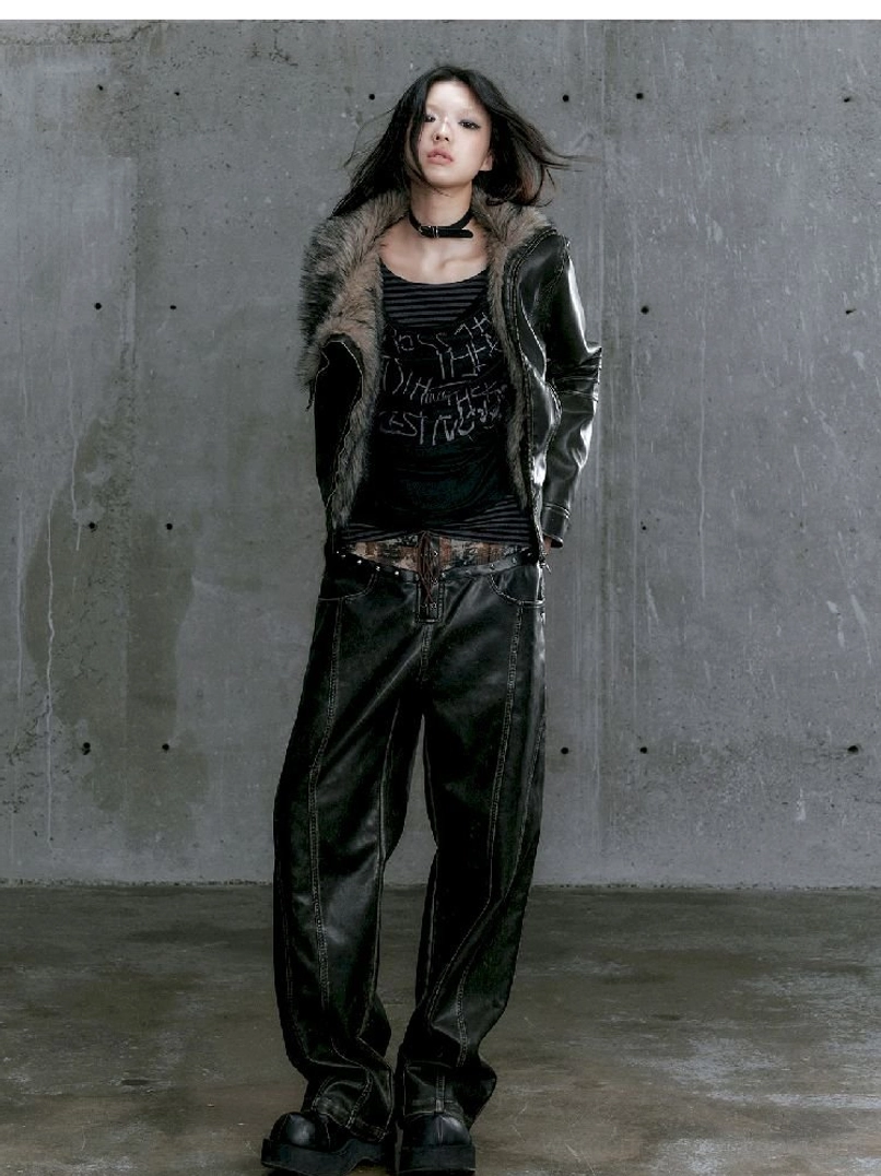 Graffiti layered long sleeve top urban fashion styling view