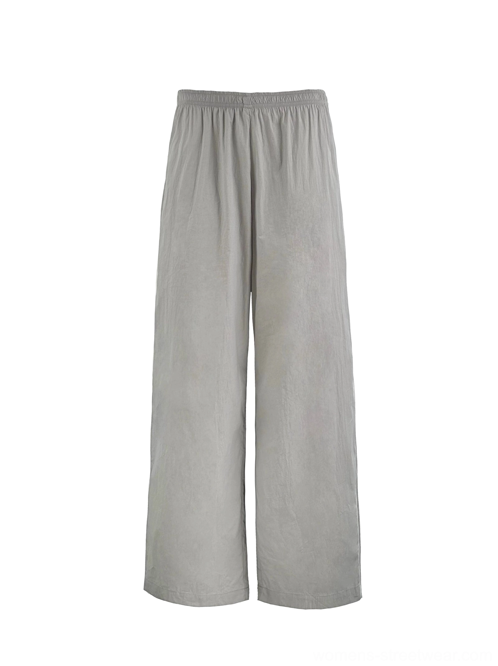 Gray low-rise wide-leg cargo pants product view with relaxed fit for Y2K and Seoul-inspired streetwear