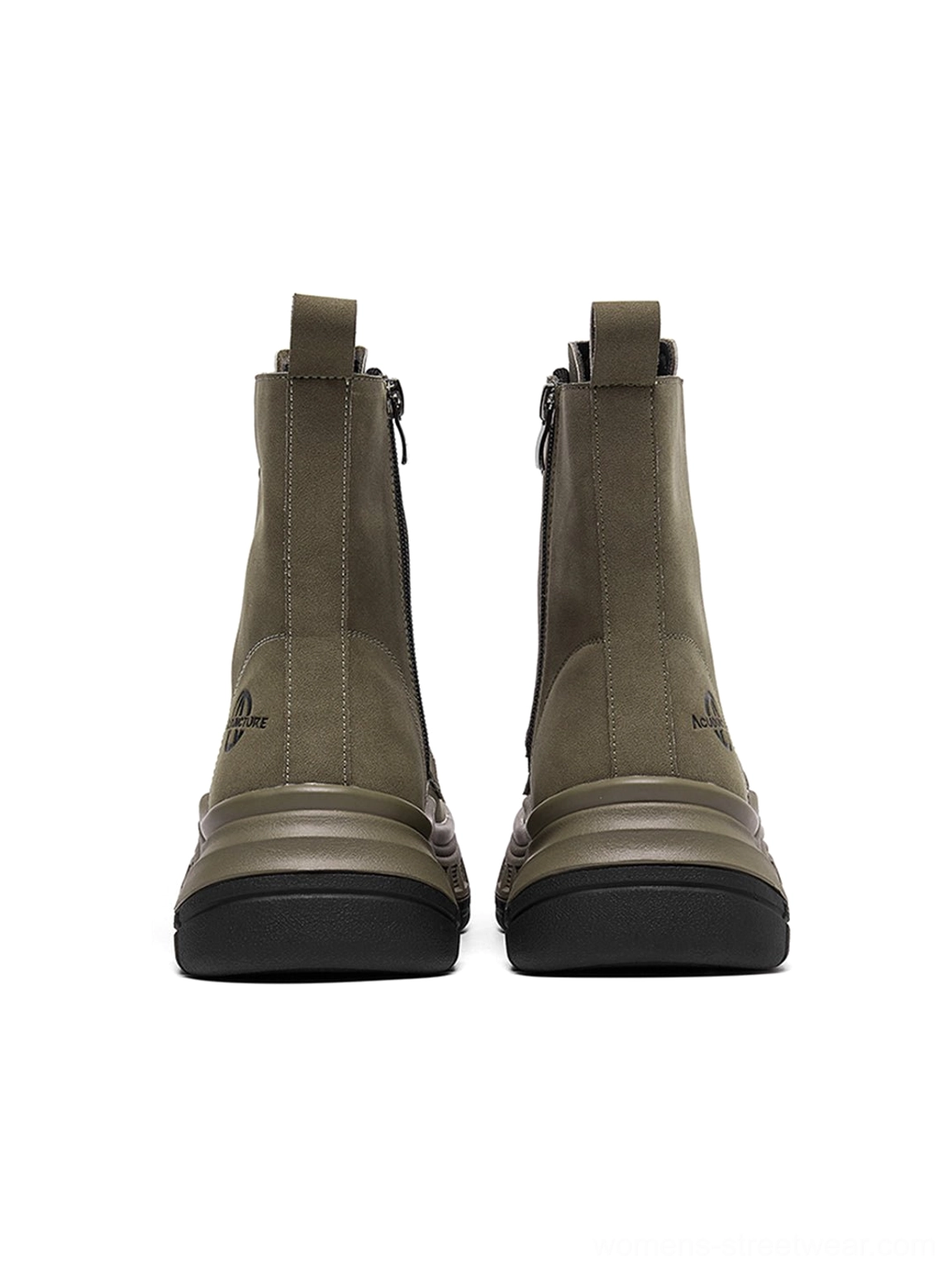 Gray reinforced toe platform combat boots product view with technical molded sole