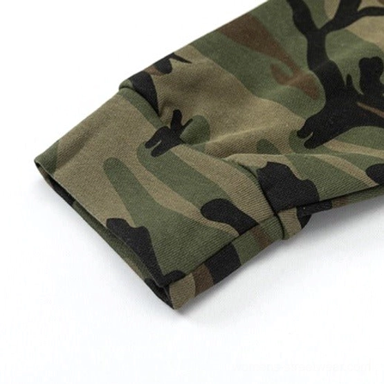 Green camo oversized fleece outerwear with utility-inspired styling for Y2K, gorpcore, and Korean streetwear looks