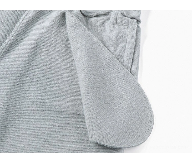 Heavyweight raw hem drawstring sweat shorts final product detail view