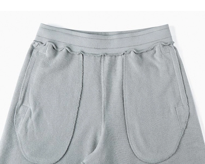 Heavyweight drawstring sweat shorts understated Korean streetwear essential image