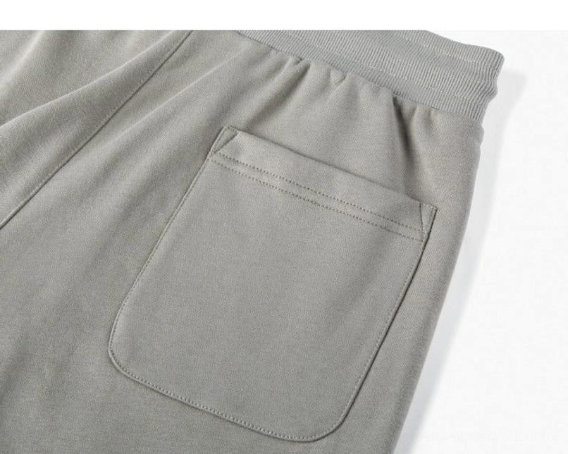 Relaxed oversized heavyweight raw hem drawstring sweat shorts product view