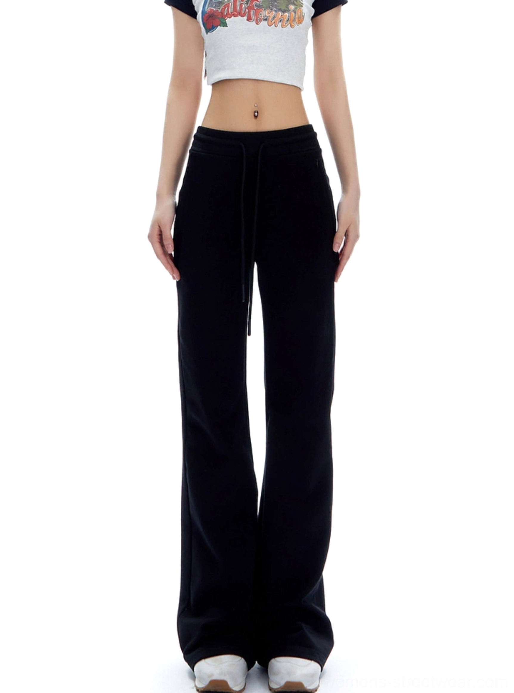 High-waist flared streetwear sweatpants product view featuring an easy everyday fit and full-length leg