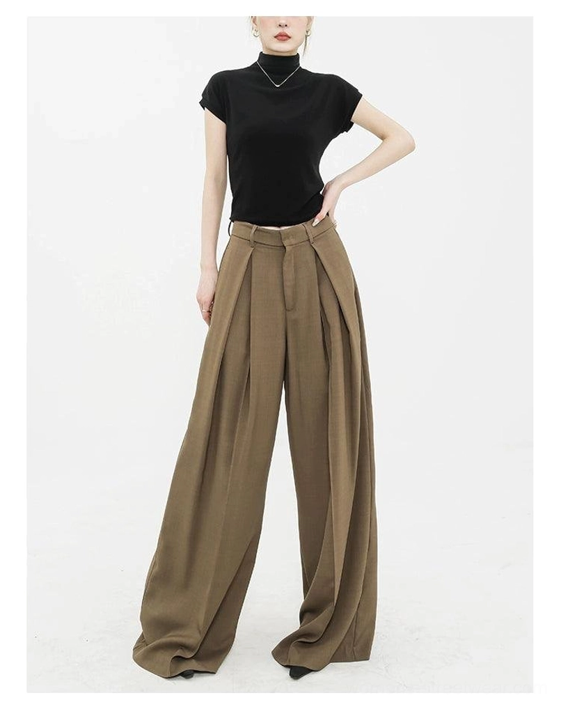 High-waist wide-leg palazzo streetwear pants contemporary tailored outfit image