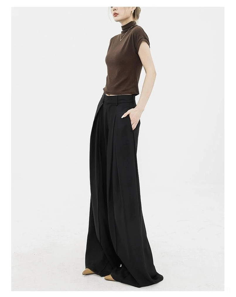 High-waist wide-leg palazzo streetwear pants detailed product view