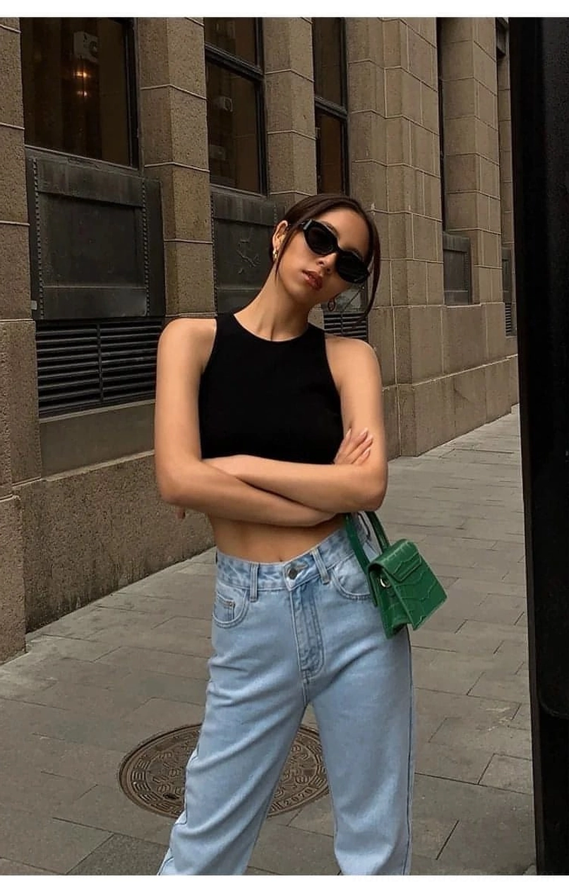 Khaki cropped ribbed knit tank top - earth-toned sleeveless crew neck essential for neutral-on-neutral styling and gorpcore fashion aesthetic pairings