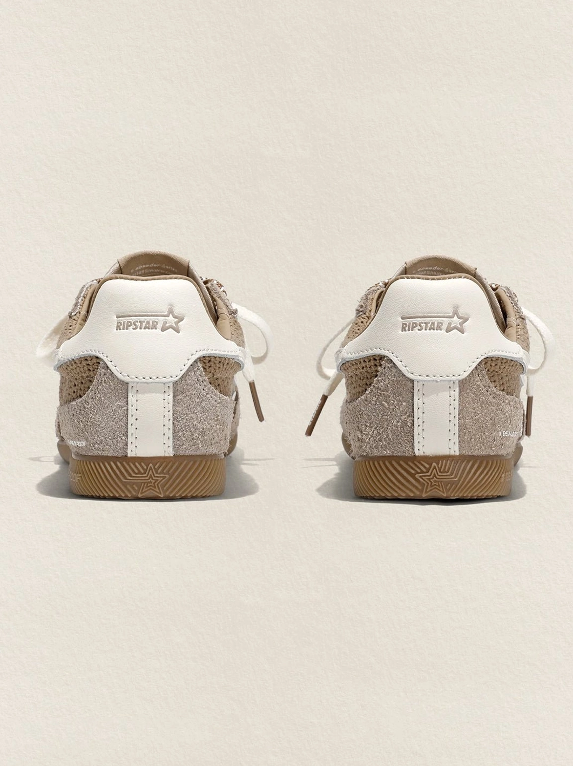 Khaki mesh star German trainer sneakers product image for Korean streetwear, Y2K, and everyday casual outfits