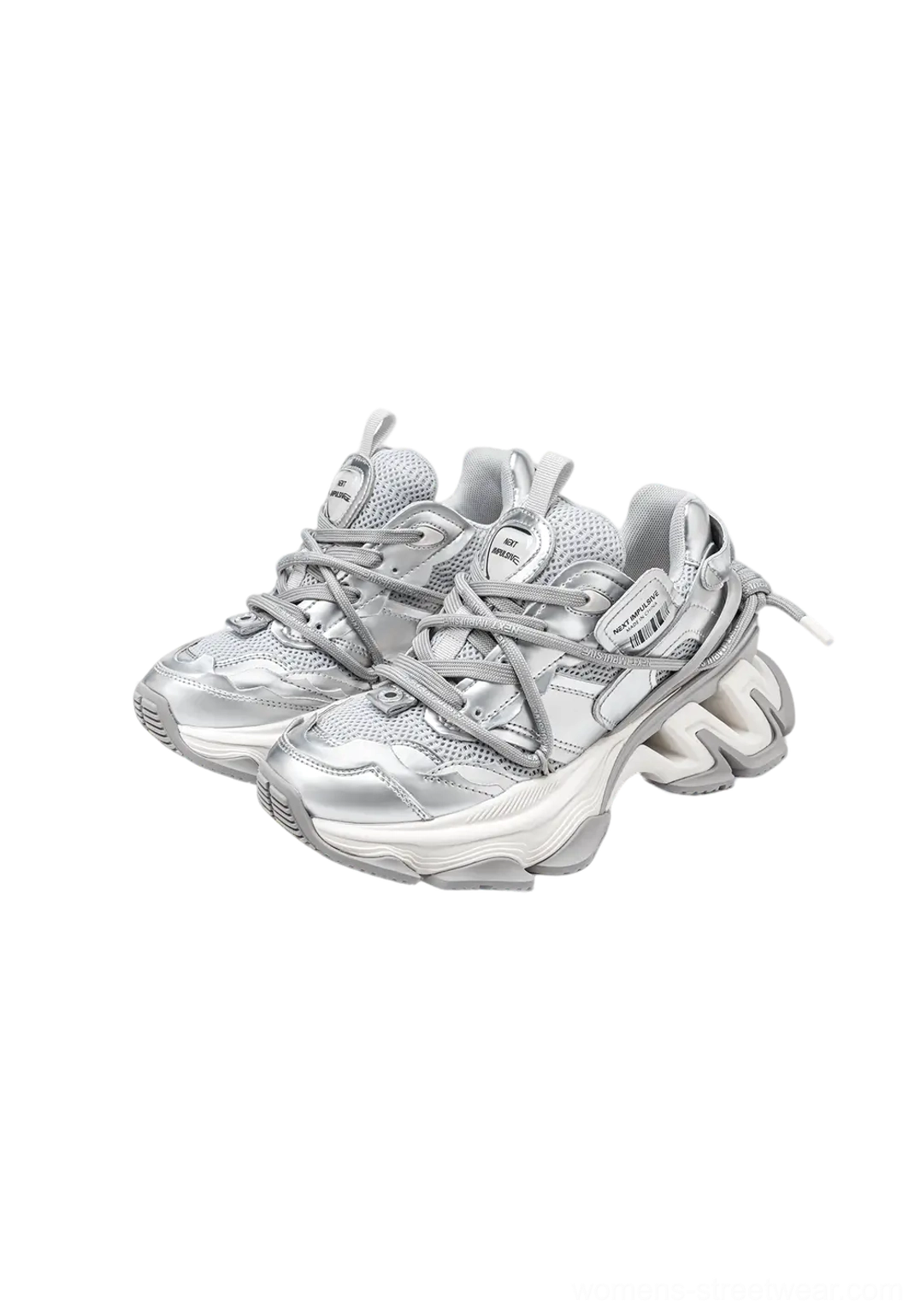 Layered chunky dad sneakers fashion sneaker detail with dimensional panels