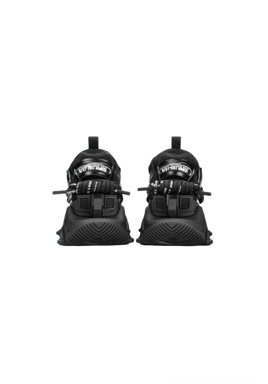 Layered chunky dad sneakers with dual lacing and sculpted platform sole product detail view
