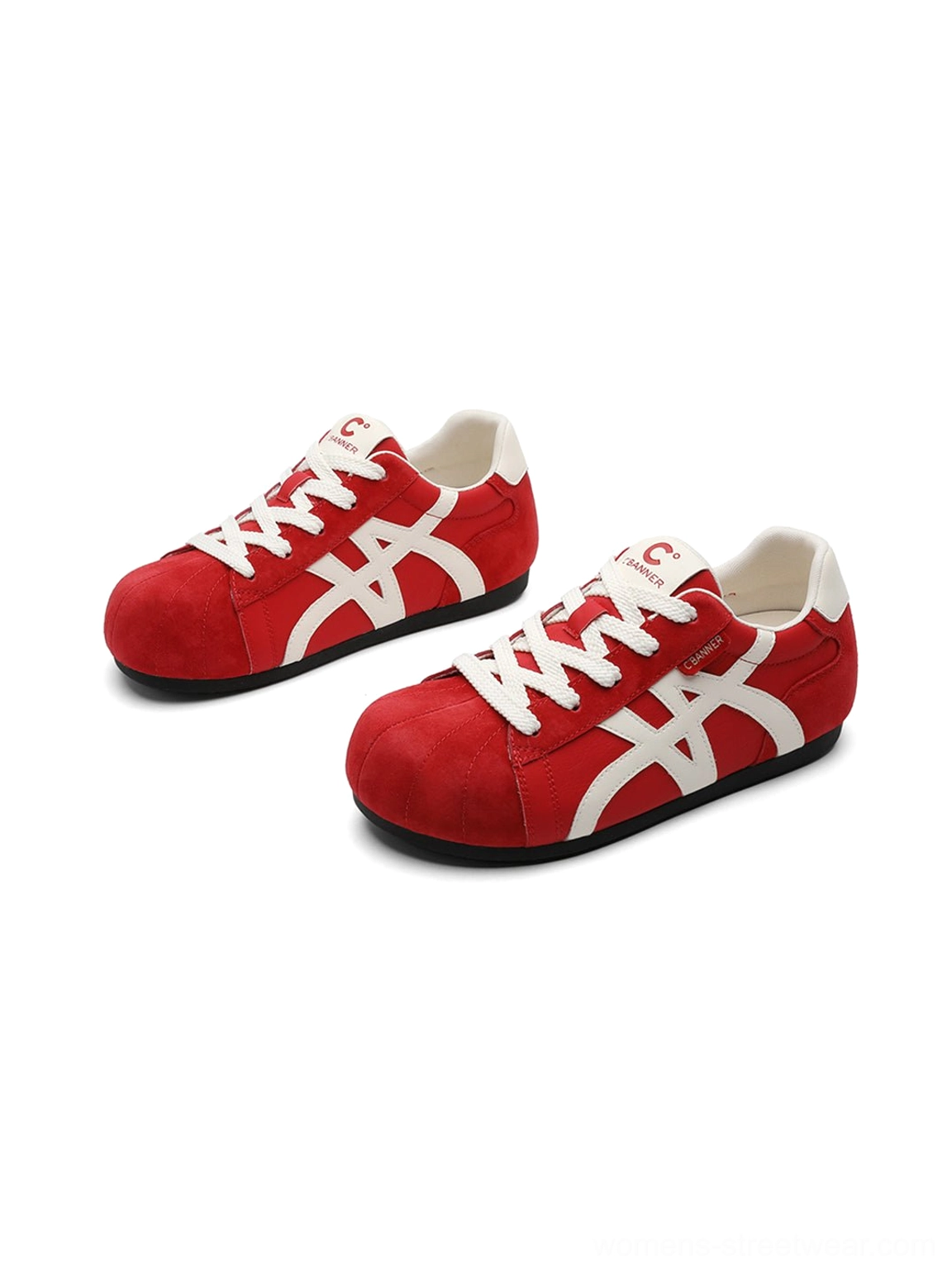 Leopard panel gum sole retro streetwear trainers for women contrast stripe detail