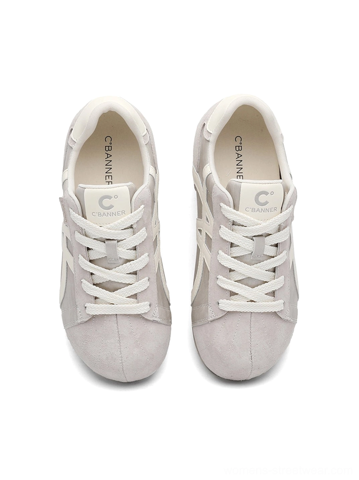 Leopard panel gum sole retro streetwear trainers for women versatile everyday sneaker styling view
