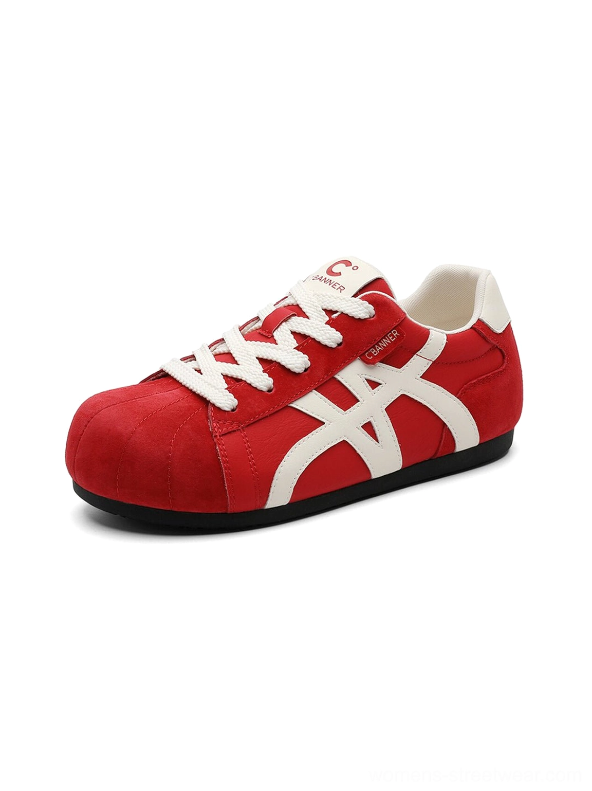 Leopard panel gum sole retro streetwear trainers for women low-profile silhouette detail