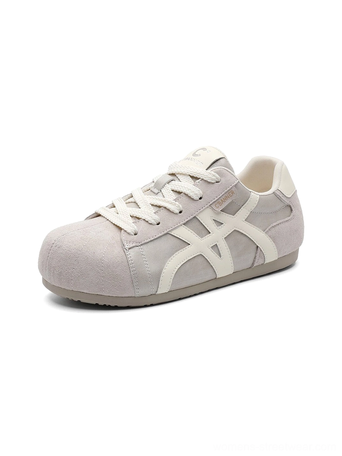 Leopard panel gum sole retro streetwear trainers for women retro athletic inspired design view