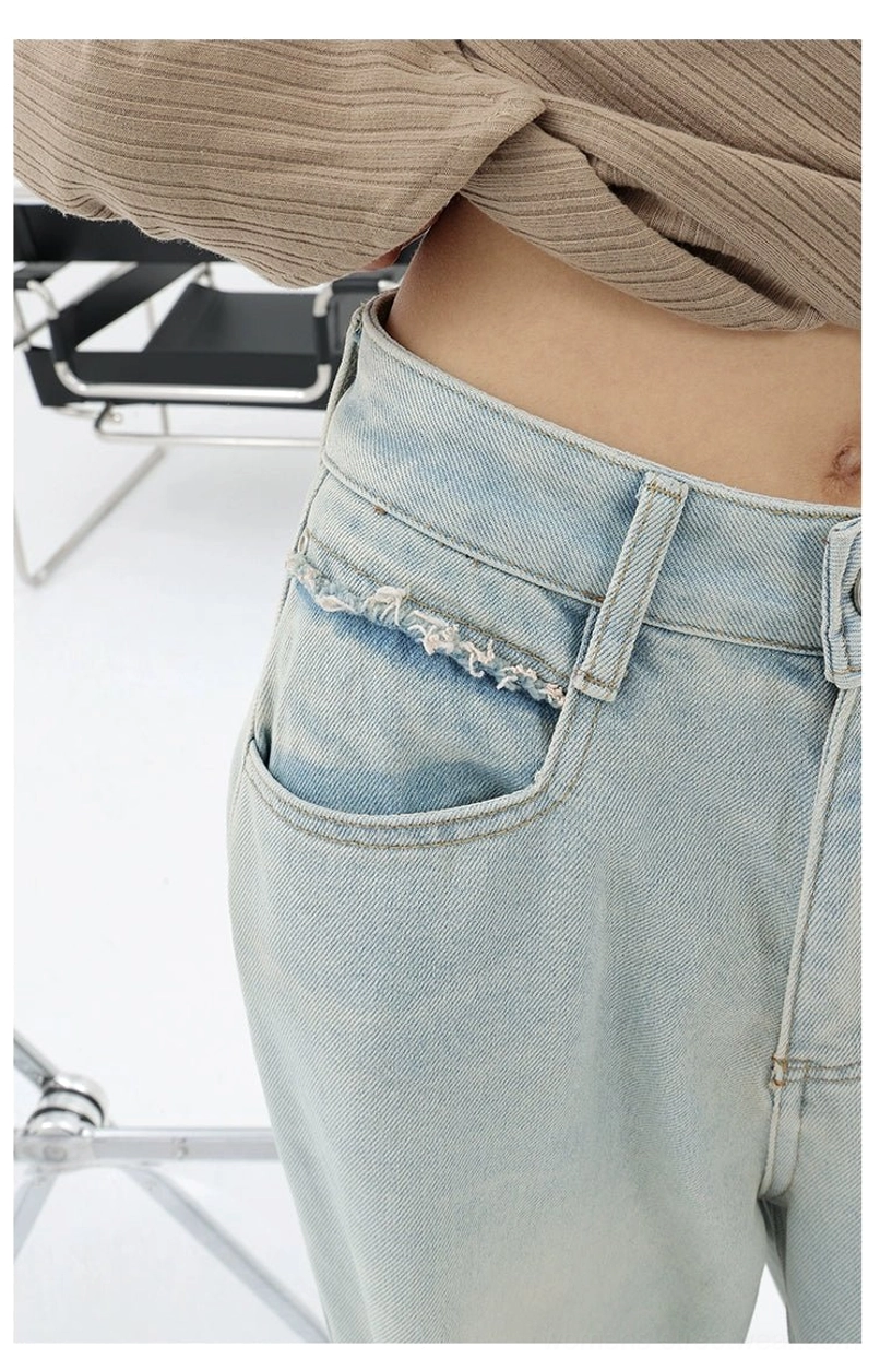 Light blue faded wide-leg denim jeans suitable for Korean casual fashion, Y2K outfits, and layered styling