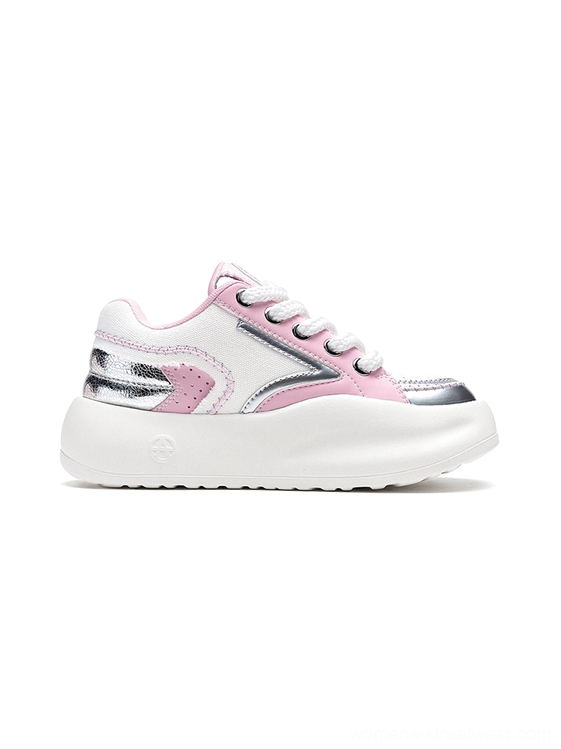 Lightweight pastel chunky sneakers with breathable mesh and futuristic color blocking for modern Y2K casual outfits