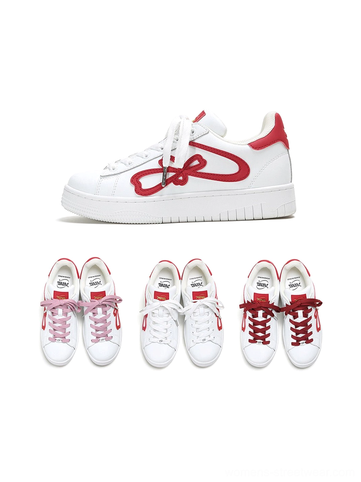 Lucky clover chunky platform sneakers in a bold Y2K streetwear design with contrast color details
