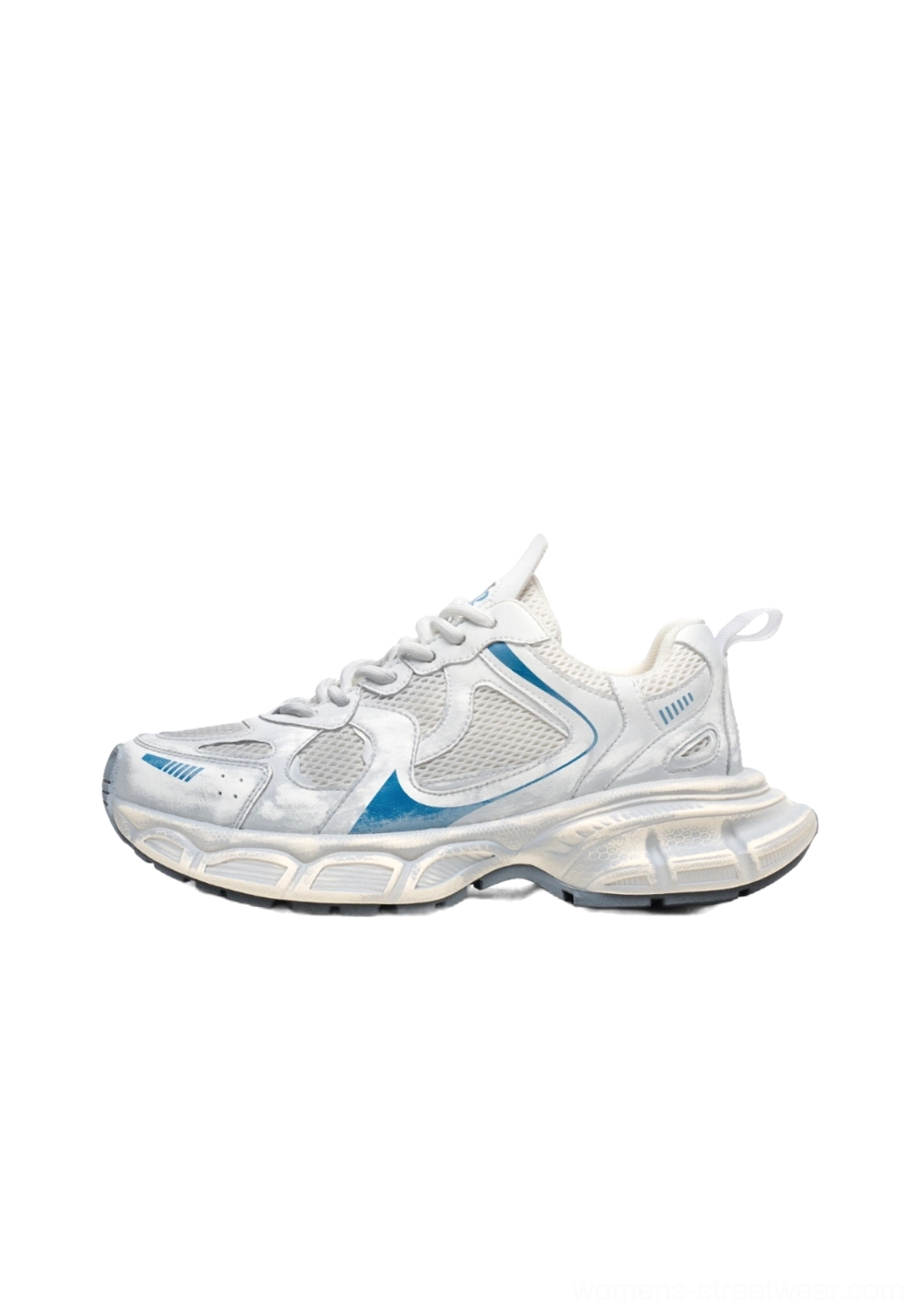 Metallic mesh retro runner sneakers chunky Y2K dad shoe silhouette product image