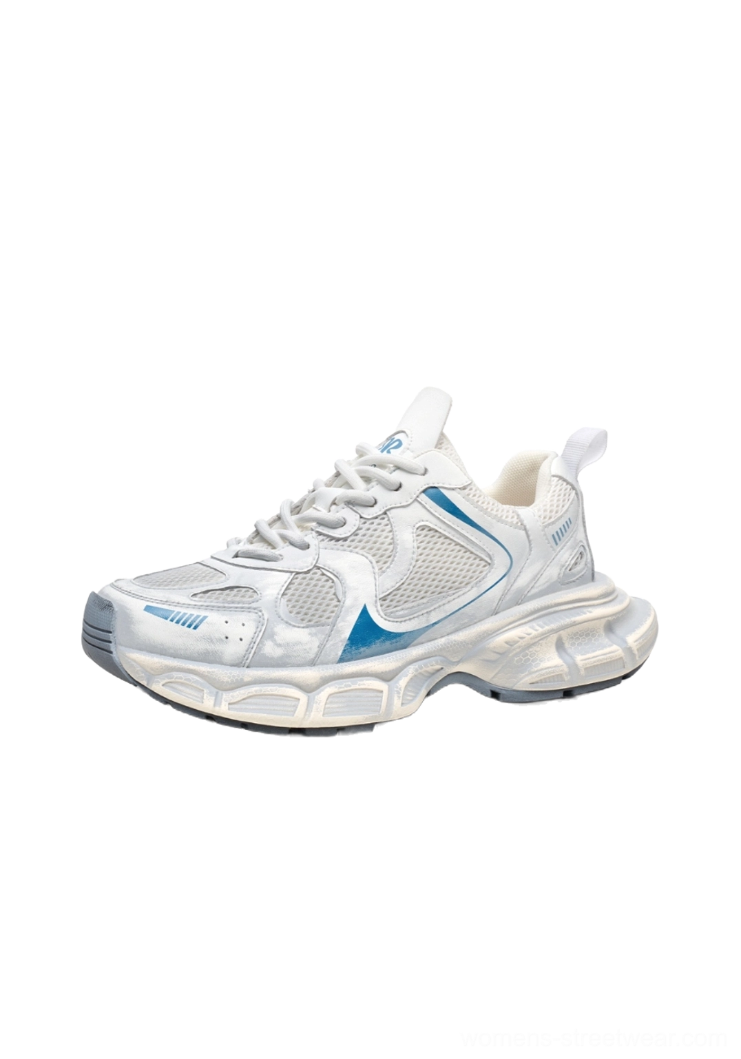 Metallic mesh retro runner sneakers low-top streetwear sneaker product view