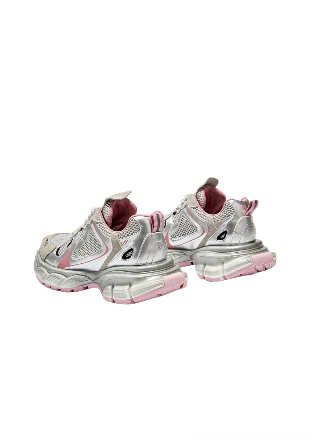 Metallic mesh retro runner sneakers padded tongue and chunky runner sole product detail