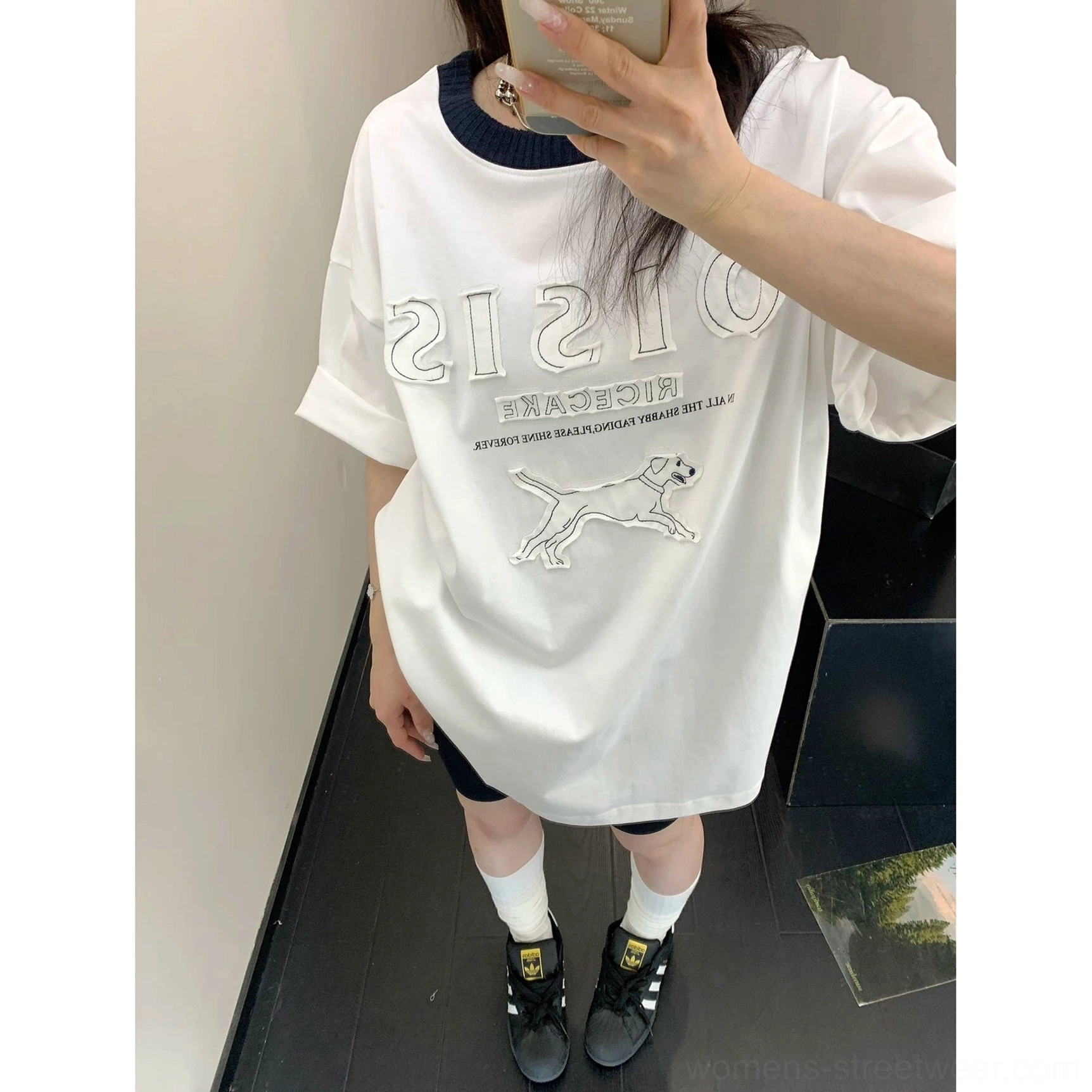 Relaxed fit Midnight Hound streetwear T-shirt with raised hound artwork and mid-weight cotton construction