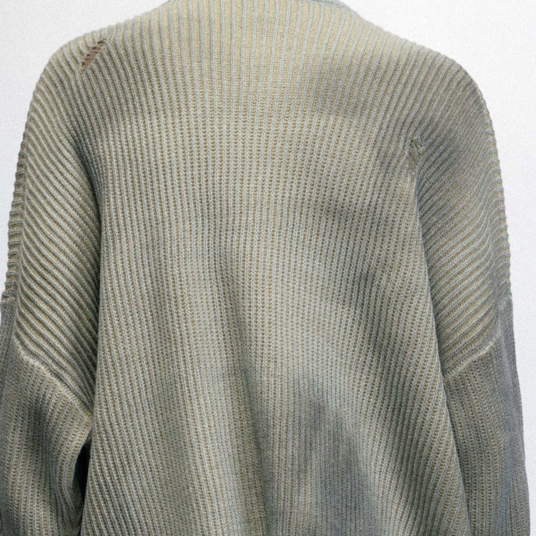 Minimal faded ribbed logo sweater designed for Seoul-inspired unisex streetwear outfits