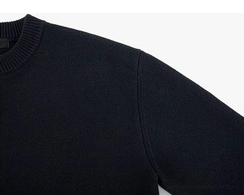 Minimalist drop shoulder wool blend knit cardigan streetwear layering outfit product image