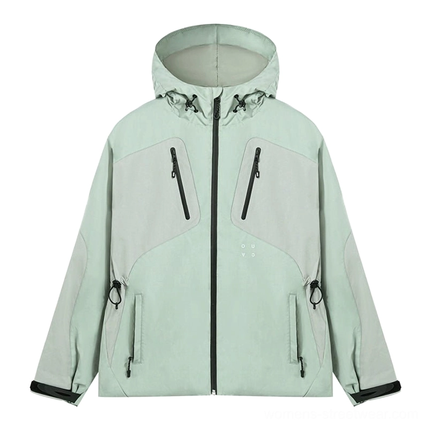 Mint green outdoor padded jacket colorway for Korean fashion, Y2K, and technical streetwear looks