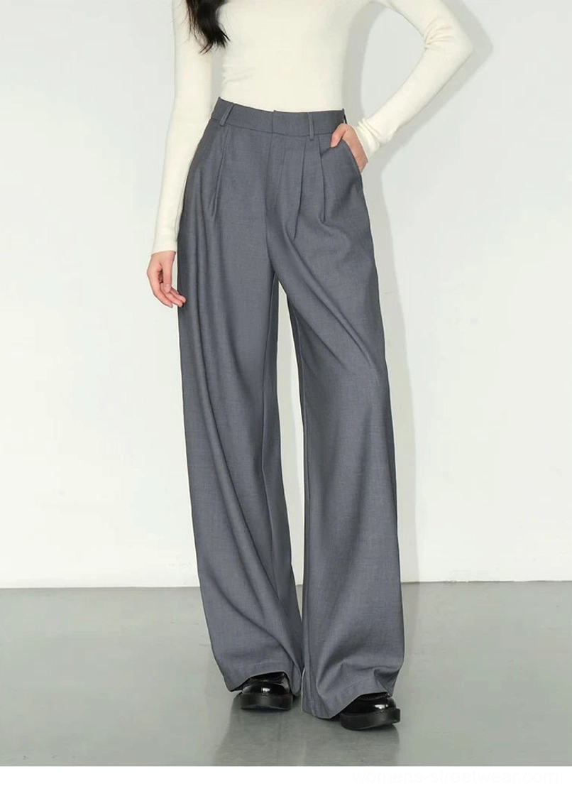 Modern high-waist wide-leg trousers designed for Korean streetwear, minimalist outfits, and everyday styling