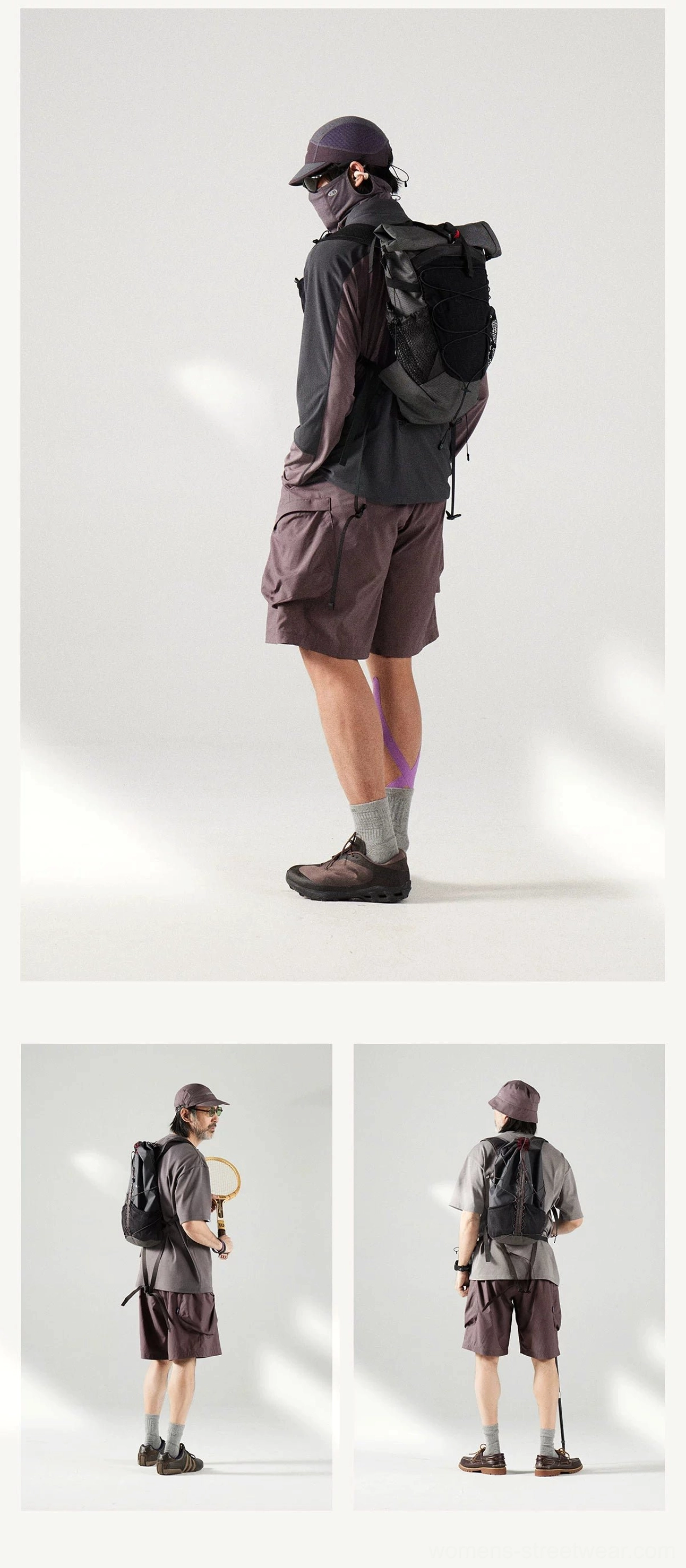 Modern streetwear cargo shorts designed with a loose fit, functional storage pockets, and breathable summer fabric