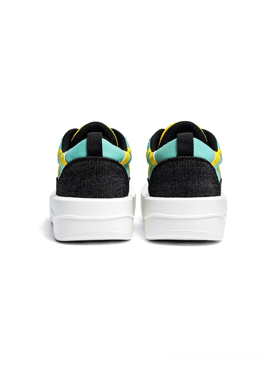 Neon colorblock casual sneakers designed to add vibrant Y2K energy to denim cargo pants skirts and dresses