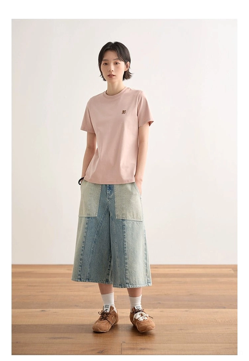 Off-white minimalist embroidered logo crew neck t-shirt cool-touch lightweight performance wear