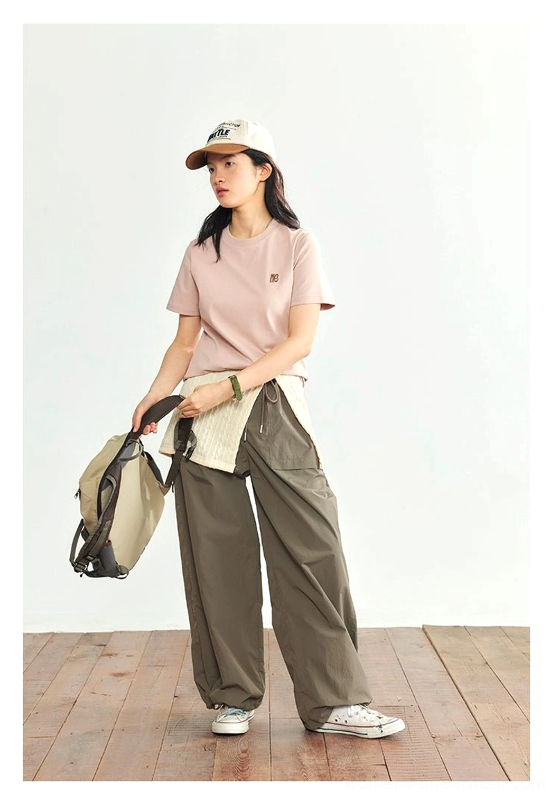 Off-white minimalist embroidered logo crew neck t-shirt neutral color foundation layering piece