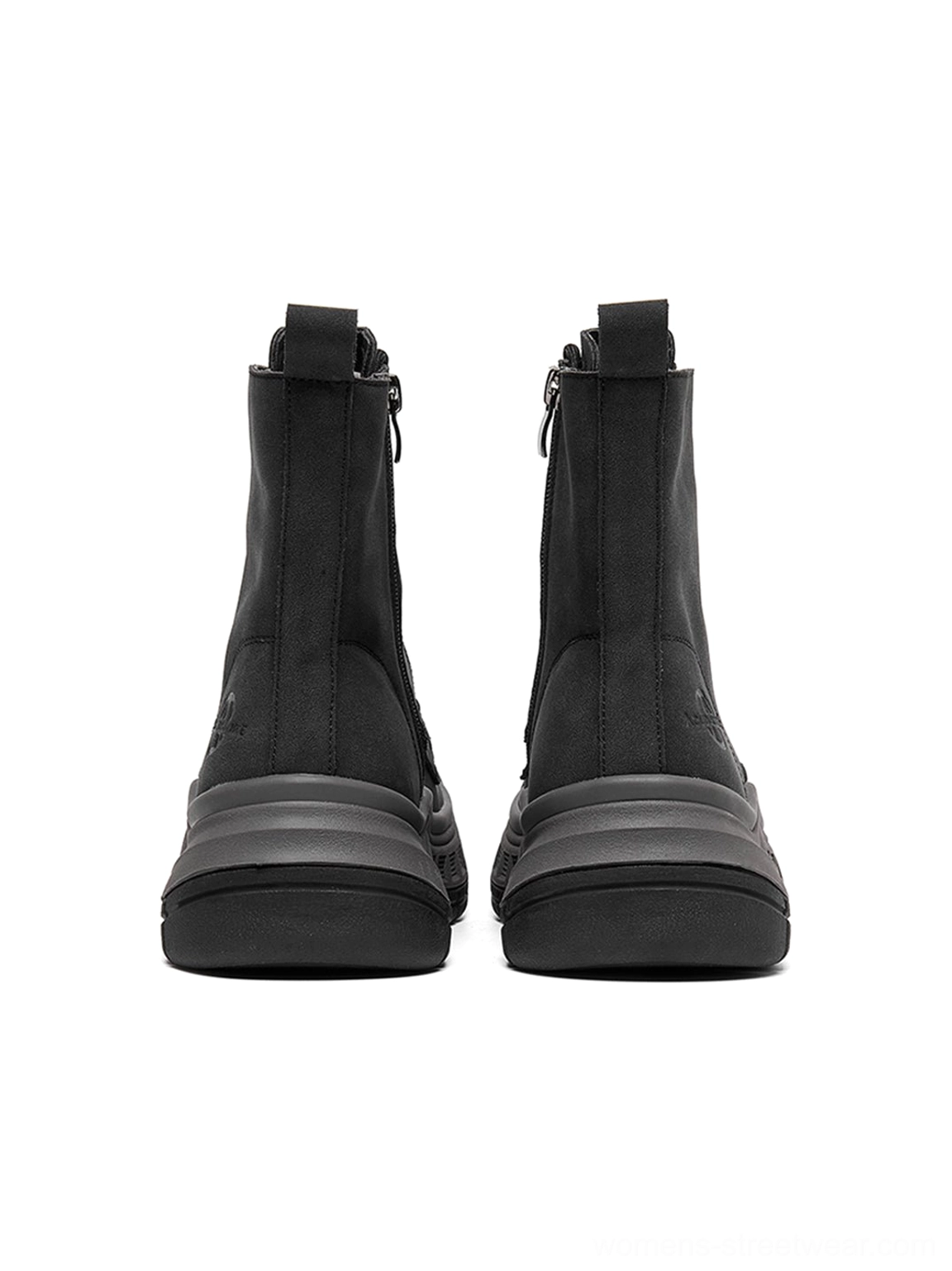 Olive green platform combat boots rugged streetwear silhouette product image