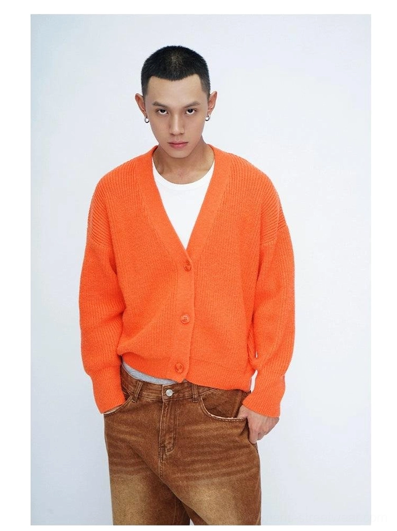 Oversized angel wing pom-pom fuzzy knit cardigan Korean streetwear product view