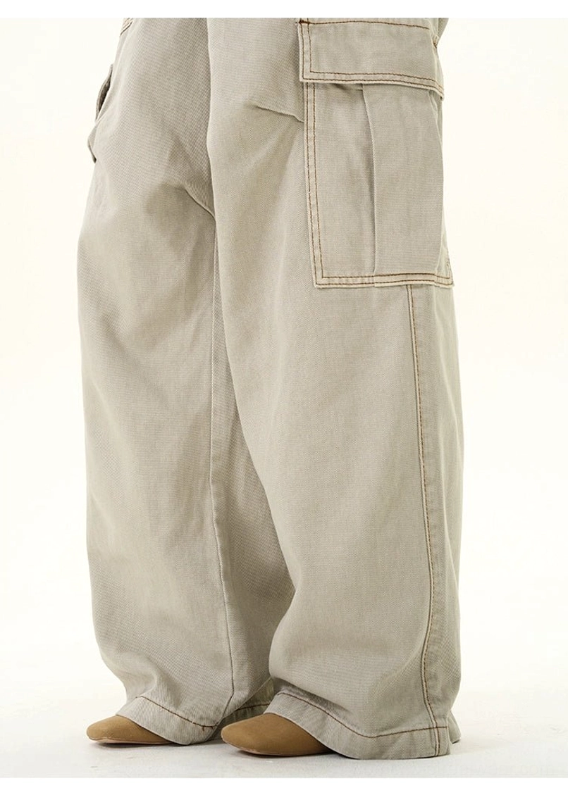 Oversized cargo pants and cropped cargo shorts designed for Seoul-inspired casual streetwear outfits