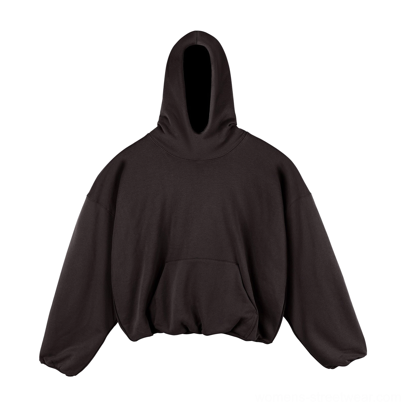 Coffee brown oversized cropped fleece-lined hoodie for women with relaxed unisex fit and Seoul streetwear styling