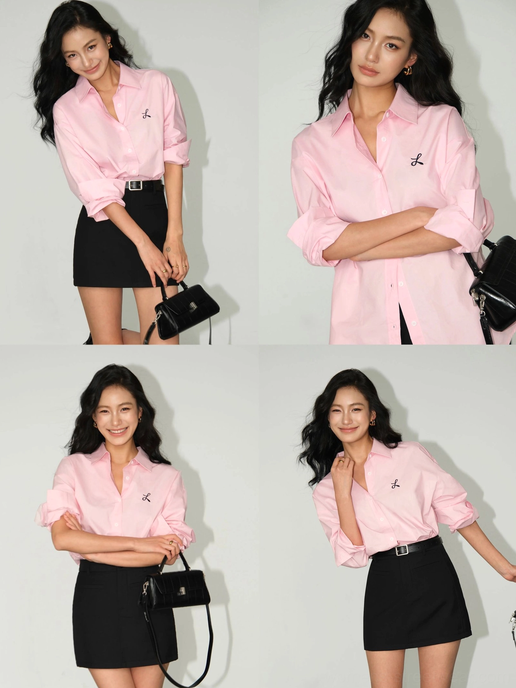 Oversized embroidered button-down shirt casual longline shirt layering outfit
