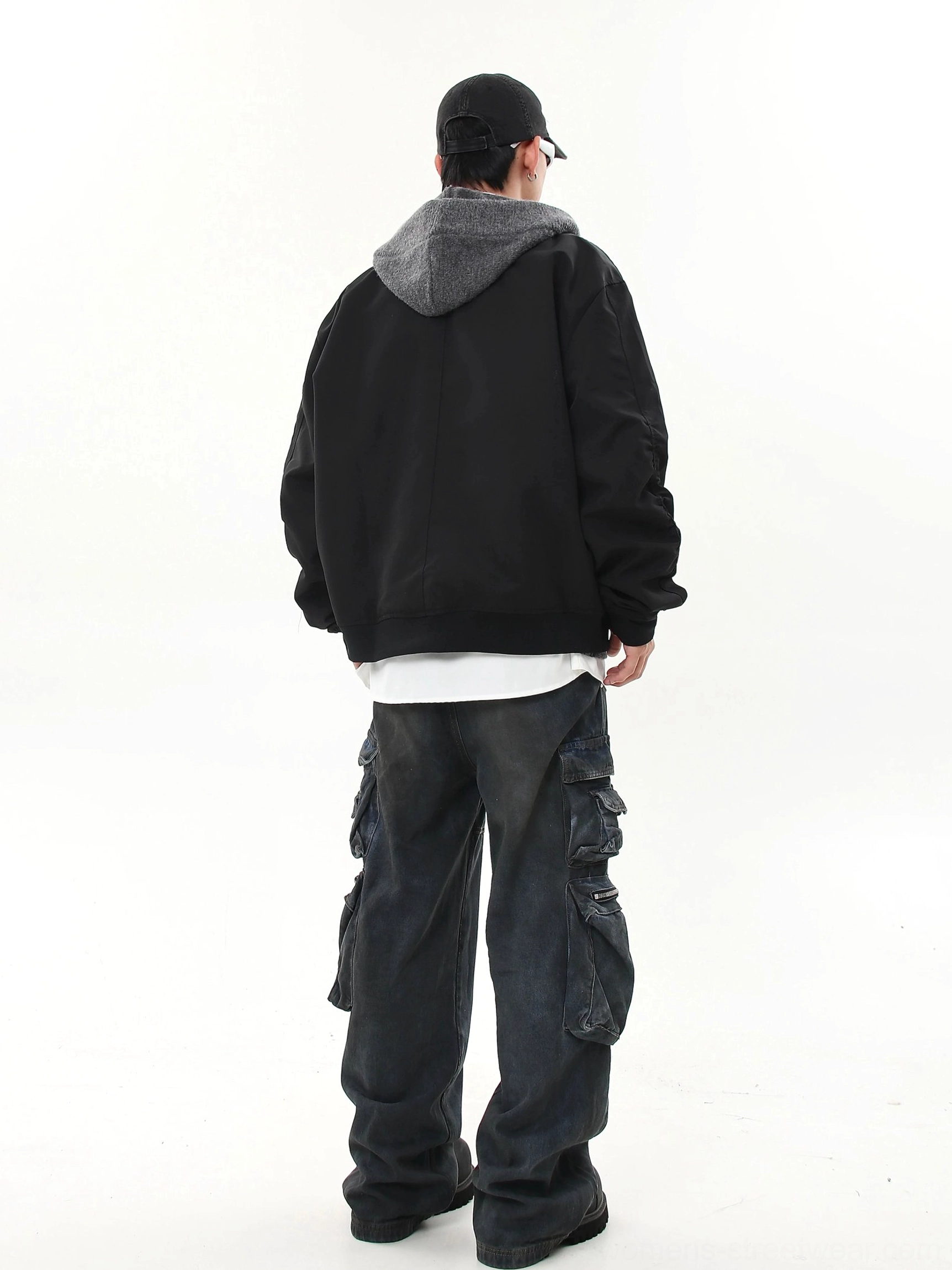 Oversized modular flight bomber jacket streetwear outerwear styling product image