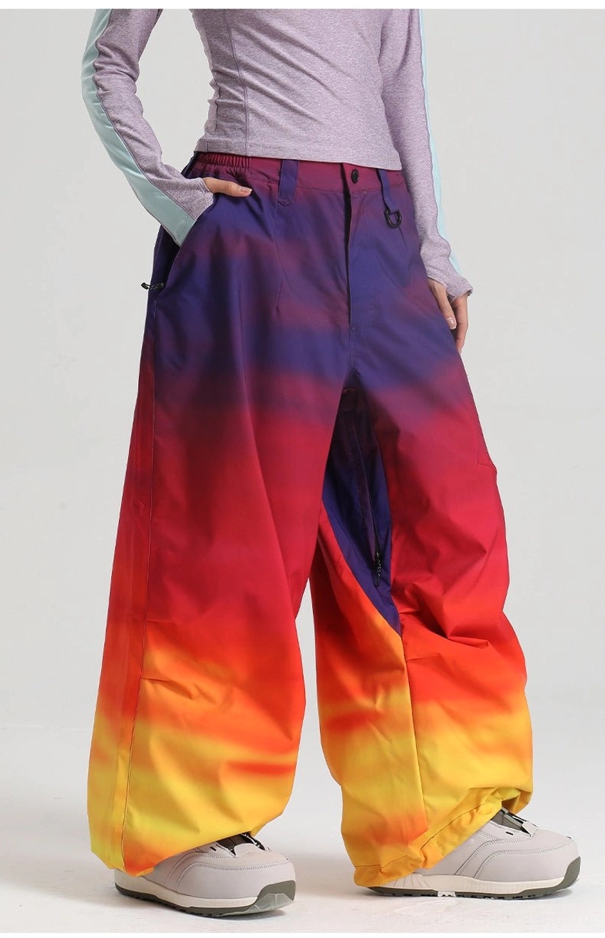 Oversized snow pants breathability insulated lining temperature regulation outdoor performance feature