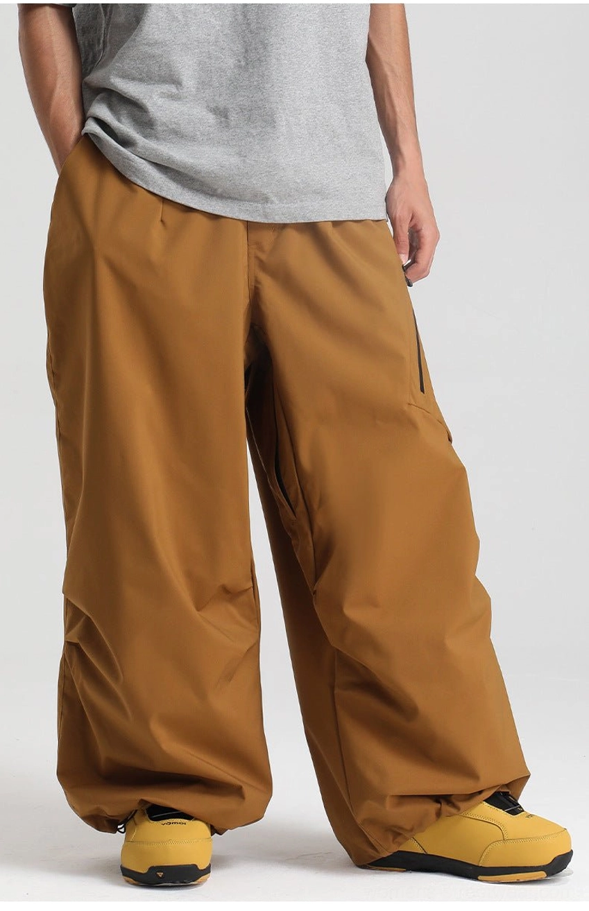 Oversized snow pants off-season styling neutral colorway monochromatic look streetwear casual