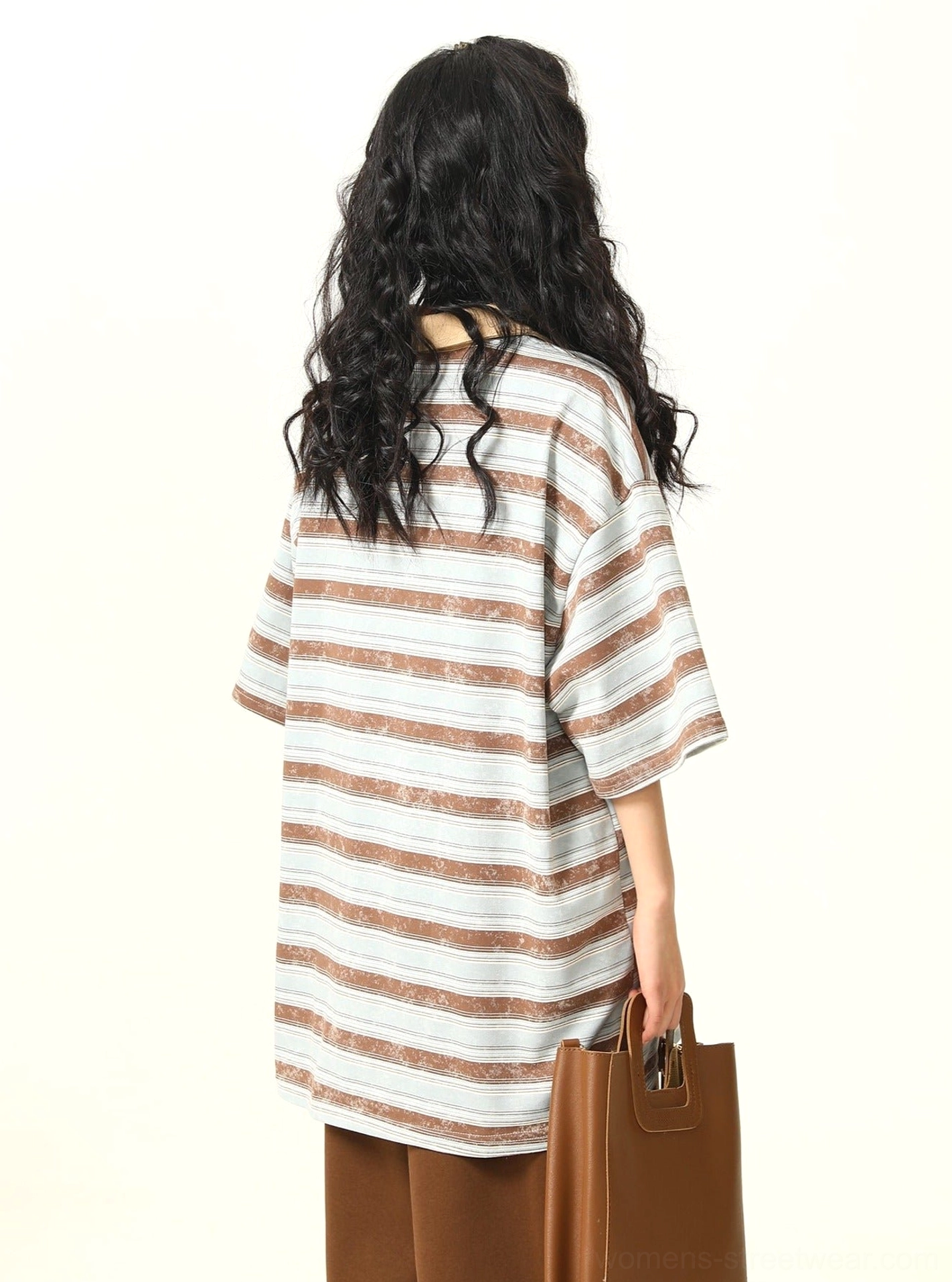 Oversized striped lace-up rugby polo shirt vintage collegiate streetwear design detail