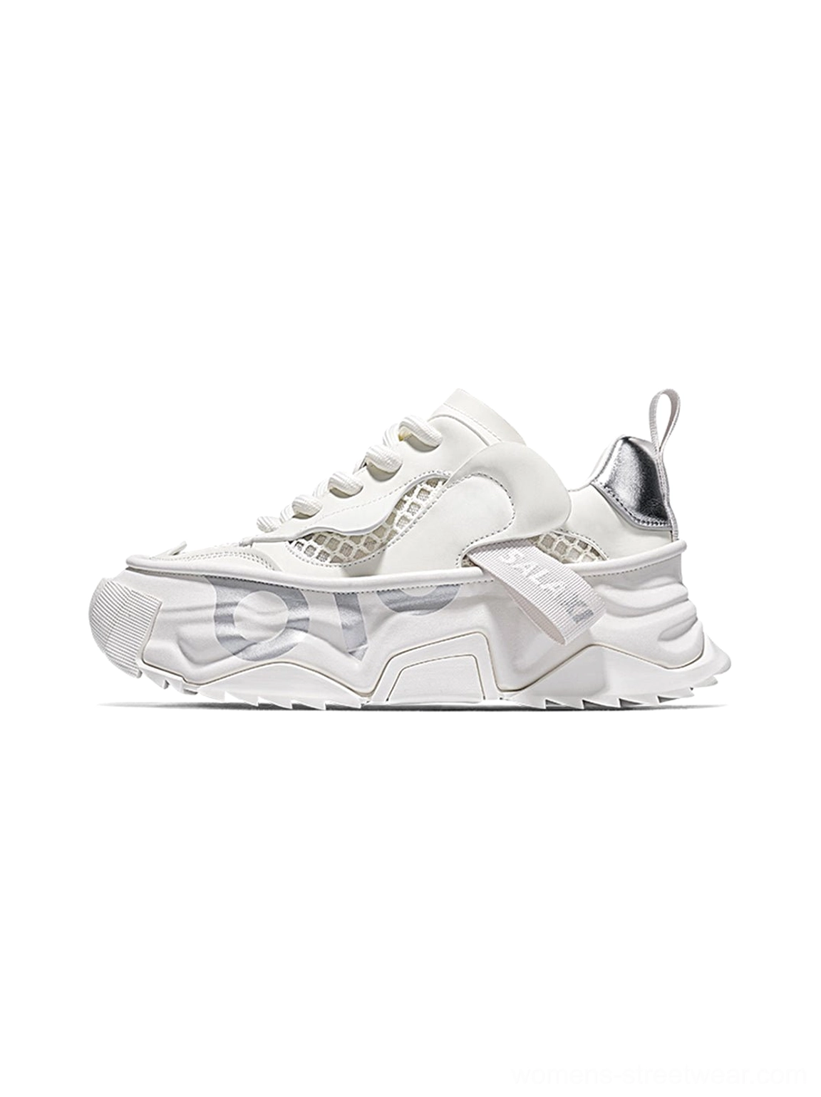 OWL 3.0 chunky platform dad sneakers for women streetwear white colorway product view