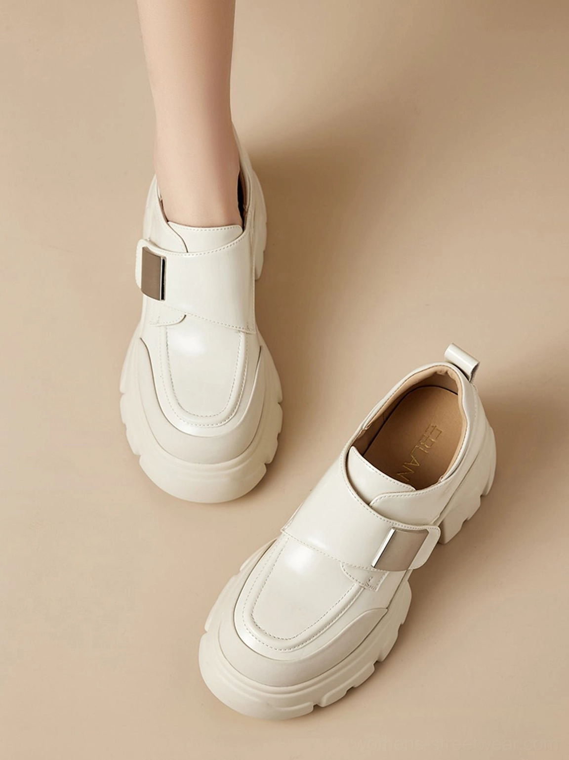 Patent platform Mary Jane shoes with chunky lug sole and adjustable strap for modern streetwear outfits