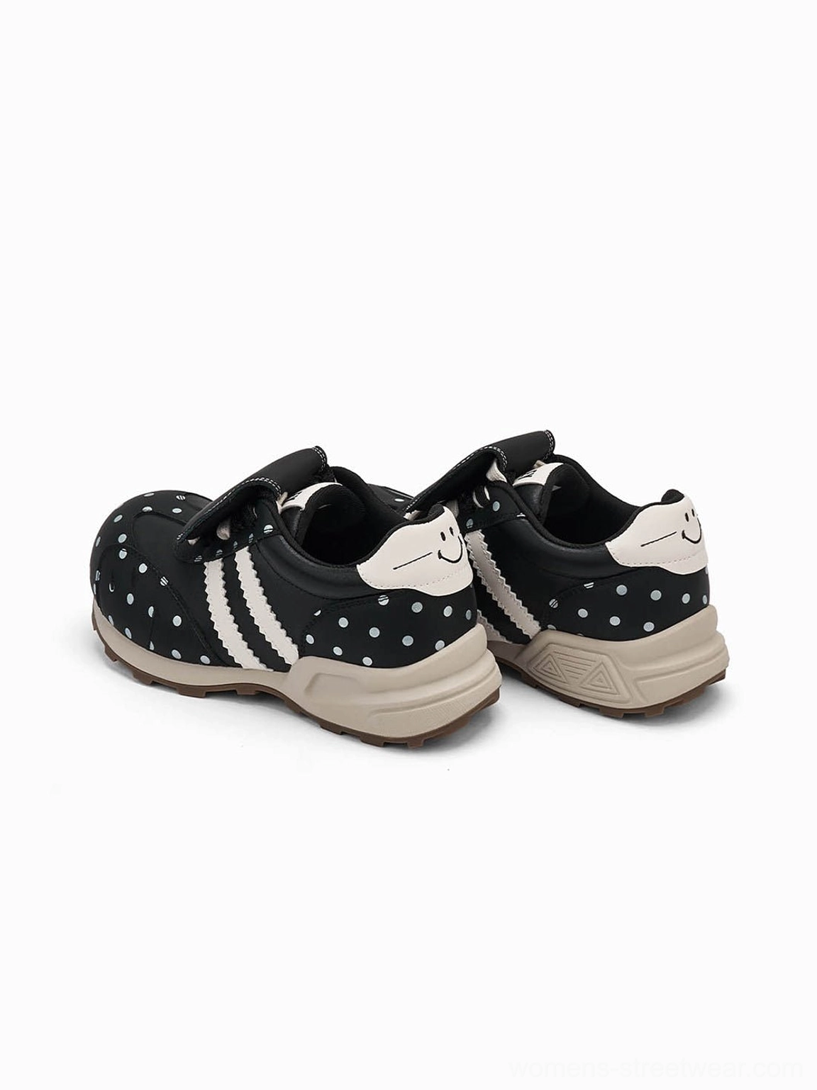 Polka dot platform sneakers streetwear product detail showing the sculptural casual sneaker silhouette