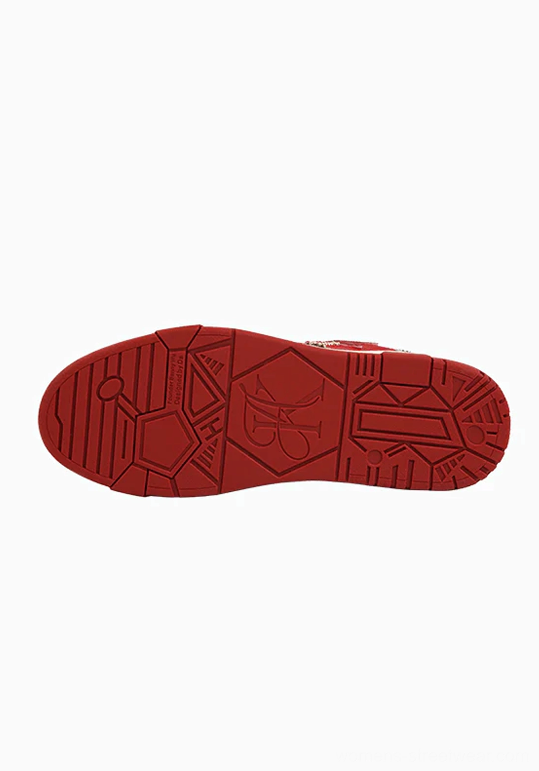 Red snake-embossed star court sneakers styled as bold unisex footwear for Y2K, Seoul, and contemporary streetwear